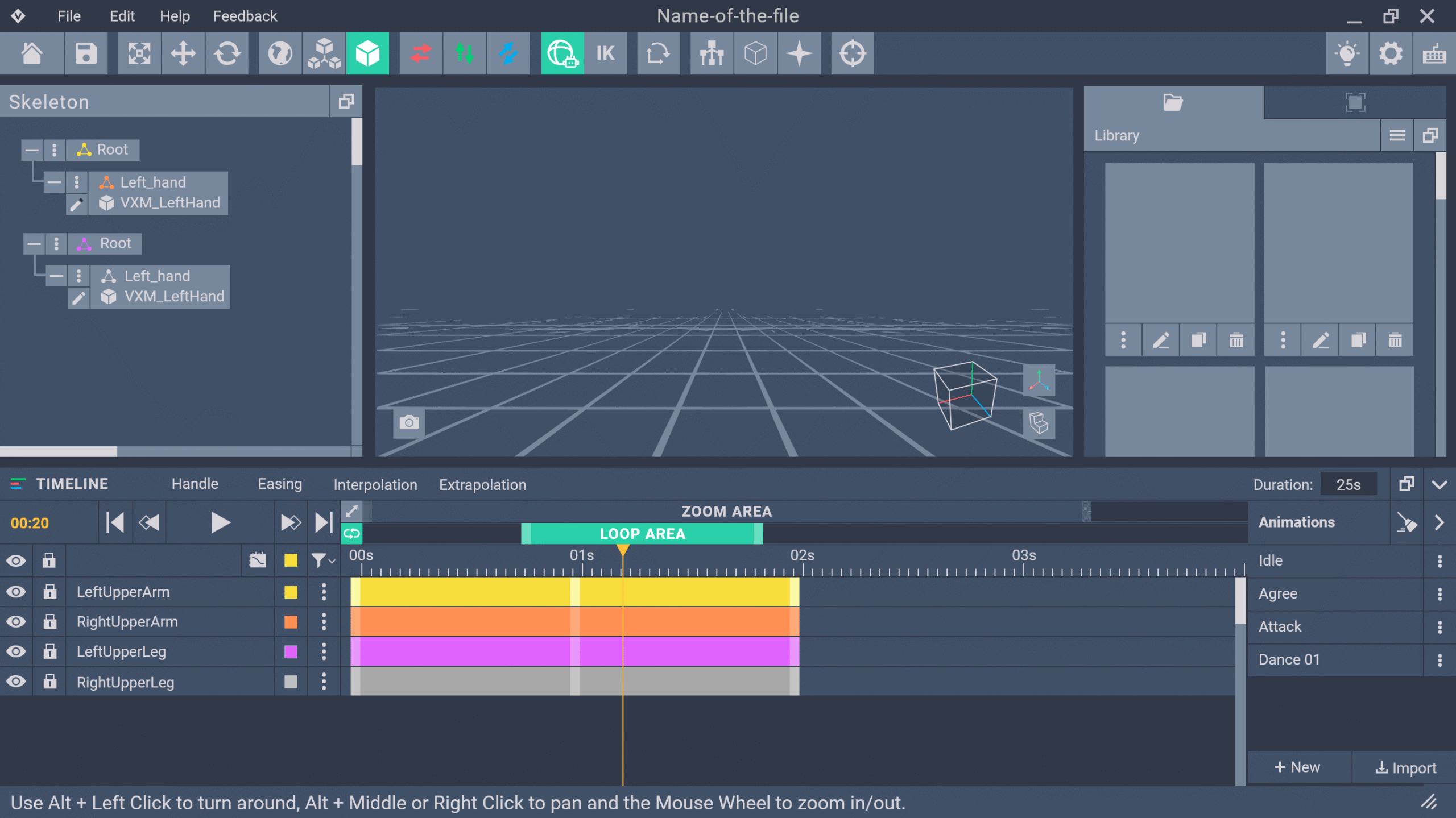 Animator – Blue theme (skeleton focused)