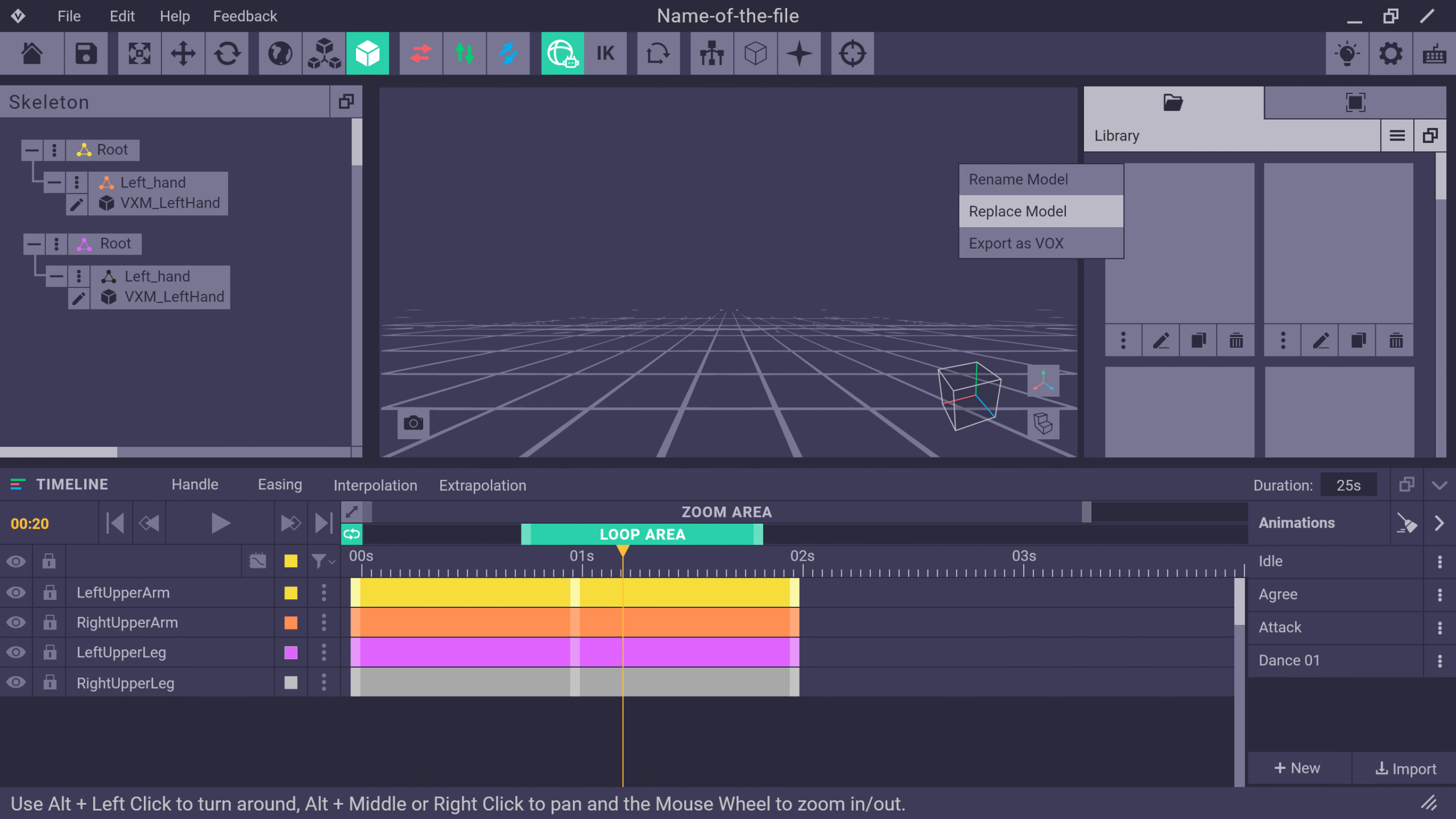 Animator- Purple theme (skeleton focused)