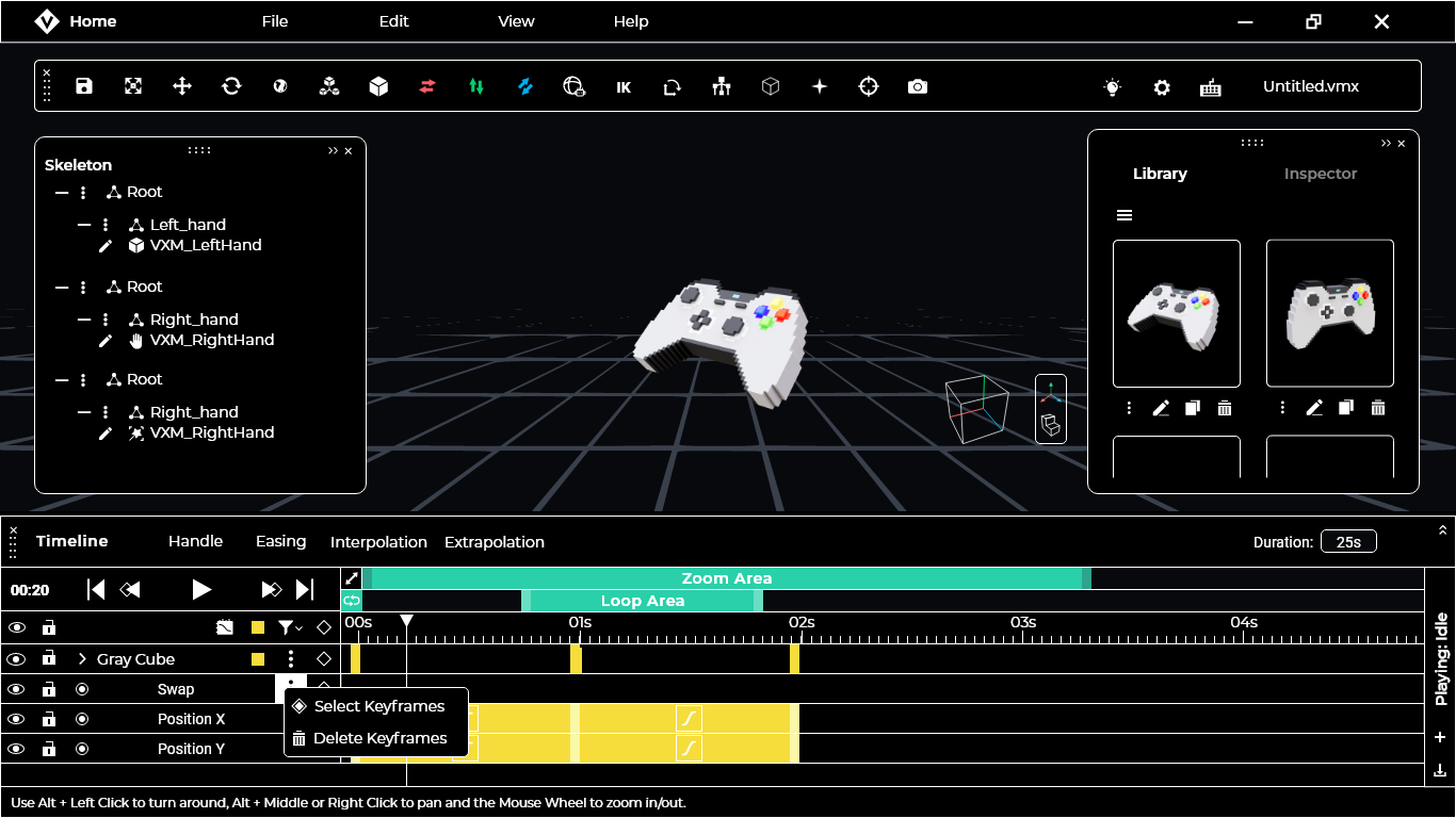 Animator screen - Swap channel feature
